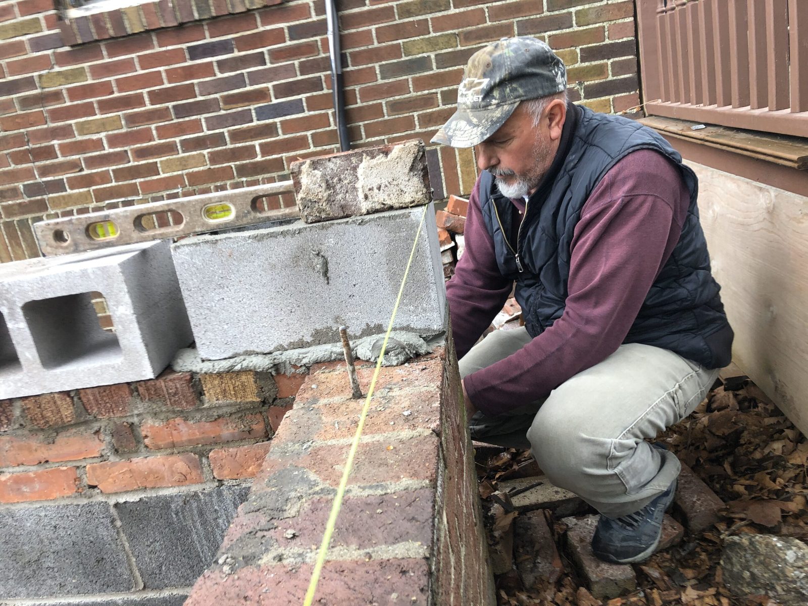 Rebuilding a stoop — new block on sound brick